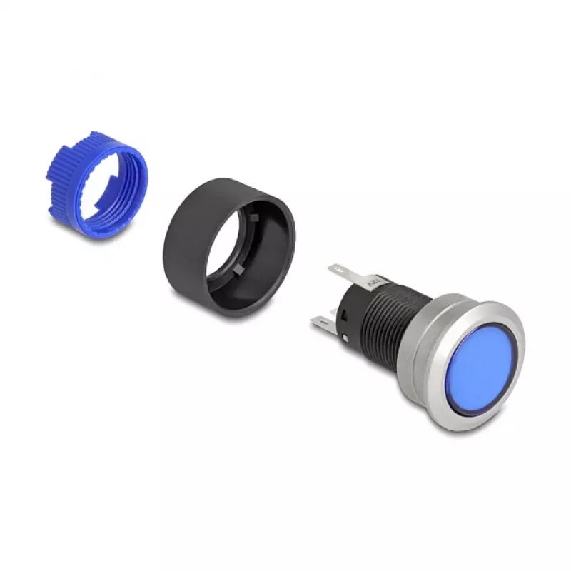 Drucktaster DELOCK 22049 22 mm, 5× Lötanschlüsse, Panelmontage