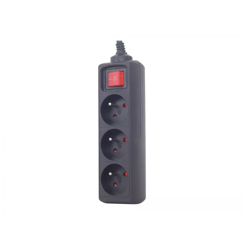 Gembird EG-PSU3F-01 Überspannungsschutz Schwarz 3 AC-Steckdosen 230 V 0,6 m