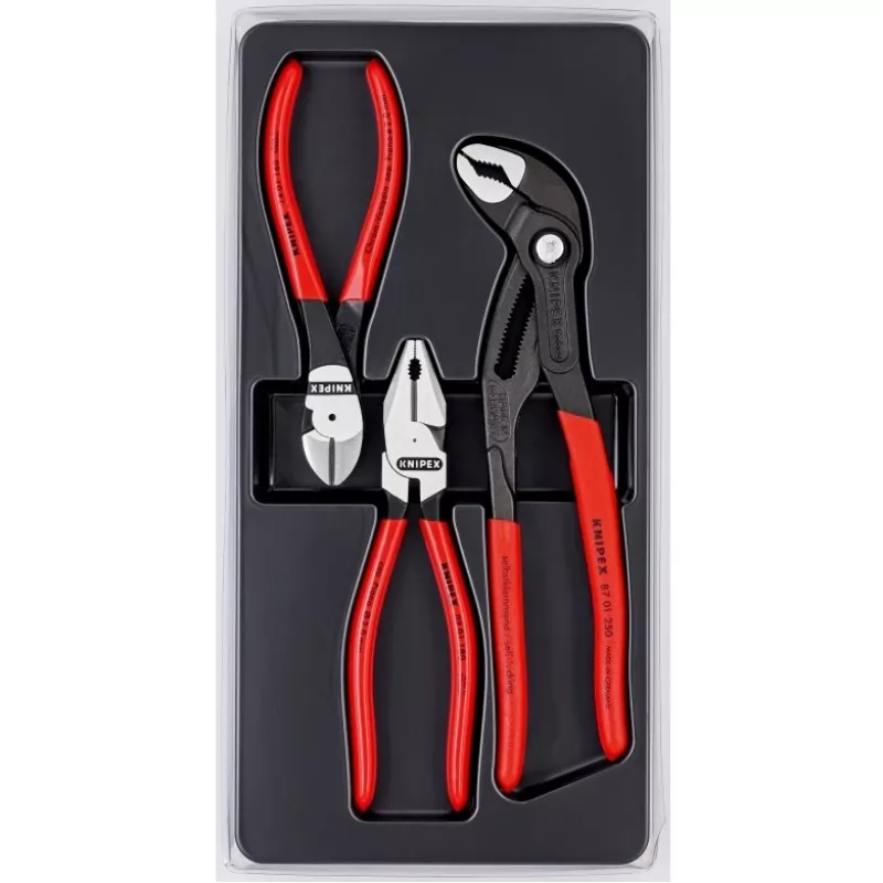Knipex Zangenset Power-Pack, 3-teilig, poliert, Kunststoff
