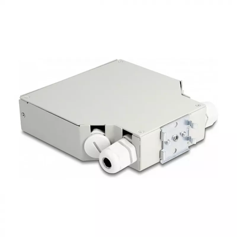 DeLOCK Glasfaser-Verteilerbox DIN-Schiene 8 Ports grau