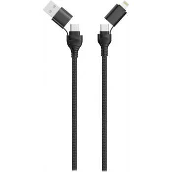 USB-Kabel 2GO 797369 1,2 m USB-A/USB-C USB-C/Lightning Schwarz