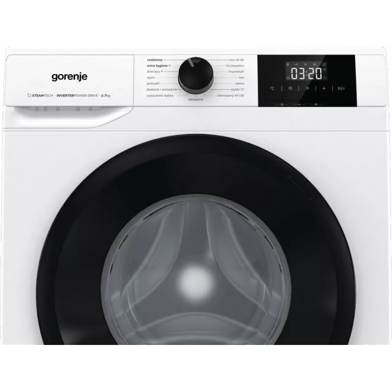 Freistehende Waschmaschine Gorenje W3NGPI72SBS, 7 kg, 1200 U/min, Invertermotor, Dampf, 15 Programme, Weiß