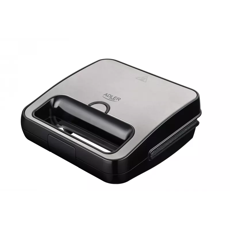 Toaster Adler AD 3079 — Einzelne Antihaftplatte, 750 W, schwarz, vertikale Aufbewahrung