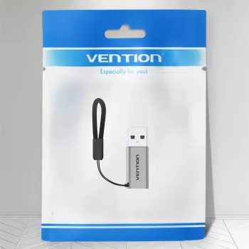 Vention USB 3.0 Stecker auf USB-C Buchse Adapter Grau Aluminiumlegierung Typ