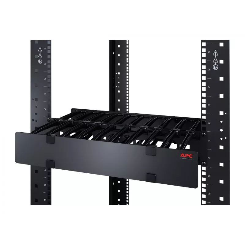 APC NetShelter Kabelmanagement, Horizontaler Kabelmanager, 1U, einseitig mit Abdeckung, Schwarz, 482,6 x 44,45 x 165,1 mm