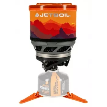 Tragbarer Grillkocher Jetboil MiniMo – kompakter leichter Campingkocher mit integriertem Fluxring-Brenner und Simmer-Steuerung
