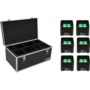EUROLITE TL-4 LED Traversenlicht Set mit 6 Stück und Flightcase