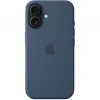 Silikon Hülle Apple iPhone 16 MagSafe Denim Hülle Blau 6.1 Zoll
