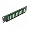 LWL-Patchpanel DeLOCK 10 Zoll 12 Port LC Quad Grün 1U Schwarz