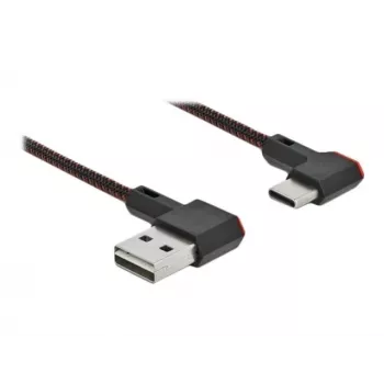 USB-Kabel DeLOCK EASY-USB 2.0 Typ-A Stecker auf Typ-C Stecker 0,5 m Schwarz