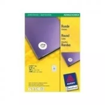 Avery L3415 - Runde Labels - Weiß - 40 mm Rund - 2400 Stück (100 Blatt x 24) (L3415-100)