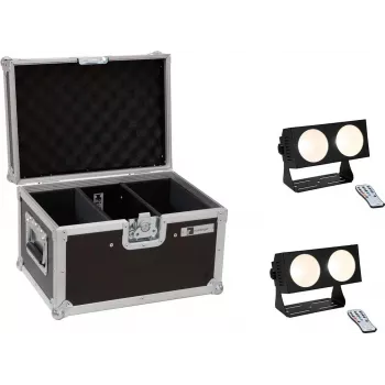 LED Lichtset EUROLITE CBB-2 COB WW 2x mit Case – 2 warmweiße COB-Scheinwerfer, Transportcase