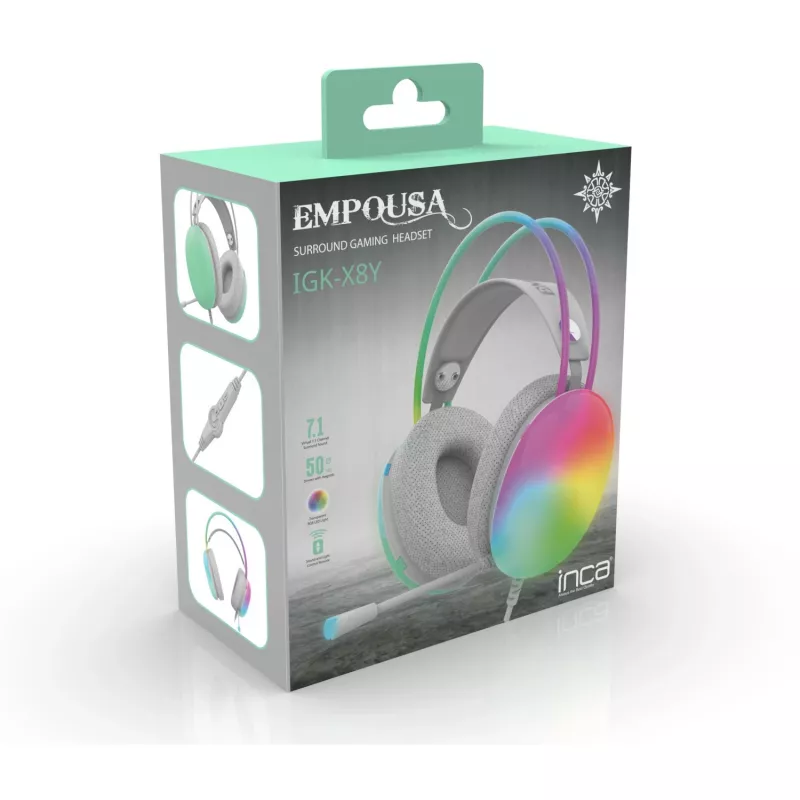Cian Technology GmbH INCA Gaming Headset IGK-X8Y 7.1 USB RGB-LED türkis - Headset
