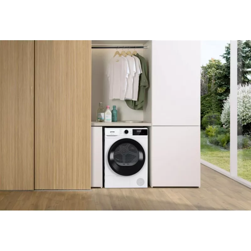 Gorenje Wäschetrockner | D2HNE7E | Energieeffizienzklasse E | Frontlader | 7 kg | Wärmepumpe | LED | Tiefe 51 cm | Weiß
