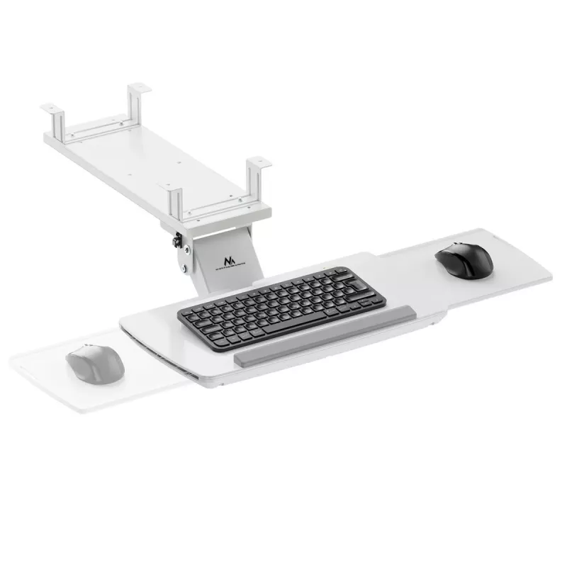 Tastaturhalterung MACLEAN MC-156 W — verstellbare Untertisch-Ablage, max. Belastung 5 kg