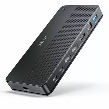 Dockingstation UNITEK D1103A01 USB4 Kabelgebunden Schwarz 100W Power Delivery