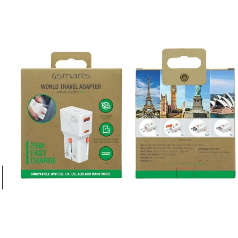 Reiseladegerät 25W World Travel 25W USB-C + A