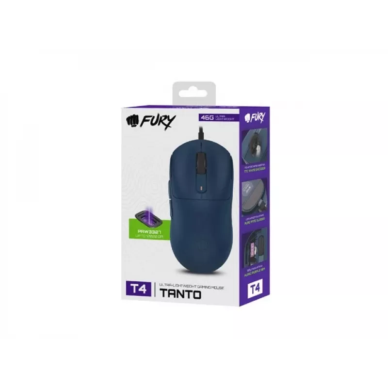 FURY TANTO T4 GAMING Maus 12000DPI RGB NAVY BLAU PROGRAMMIERBAR GAMING