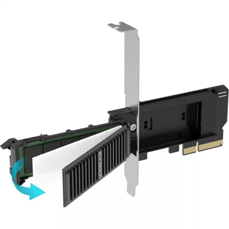 ICY DOCK MB305M4P-B Wechselrahmen M.2 NVMe SSD auf PCIe 4.0 x4 Adapterkarte