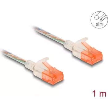 Netzwerkkabel DeLOCK RJ45 Cat.6A U/UTP schlank 1m Transparent