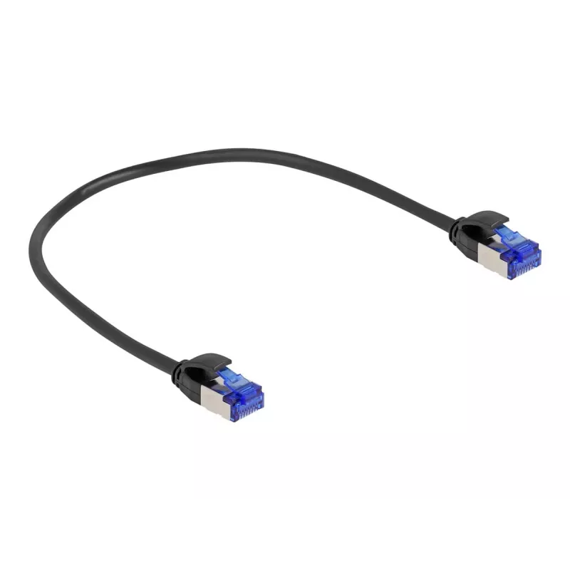 Netzwerkkabel DeLOCK RJ45 Cat.6A S/FTP schlank 0.25m Schwarz