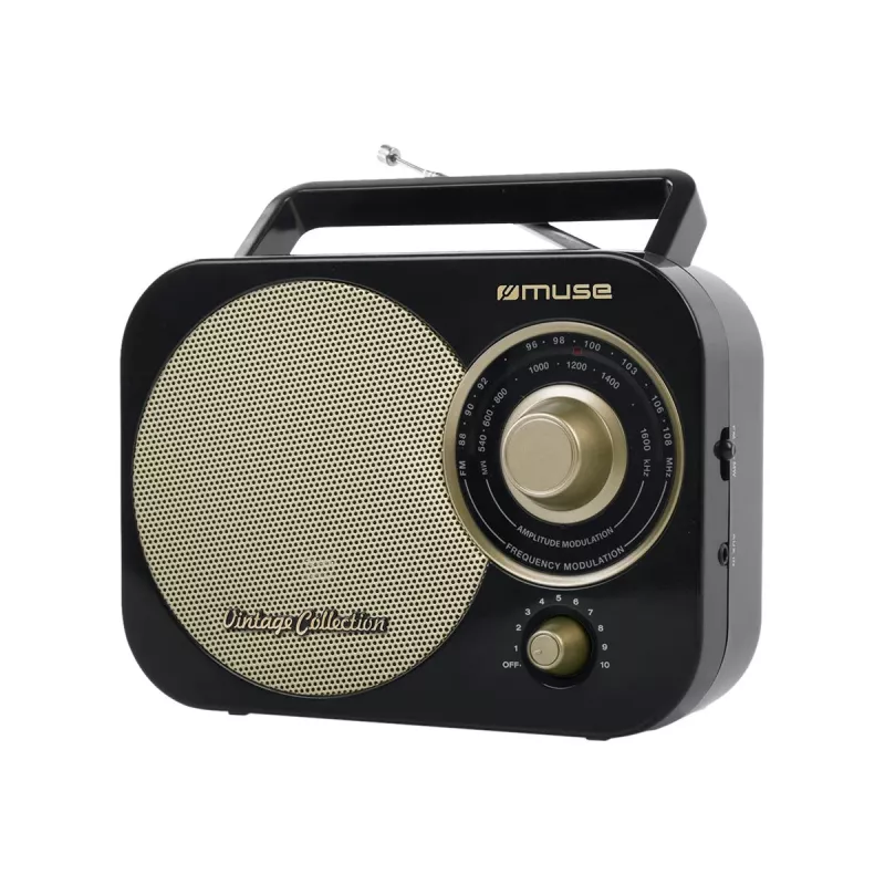 Muse | M-055RB | AUX-Eingang | Schwarz/Gold | Tragbares Radio