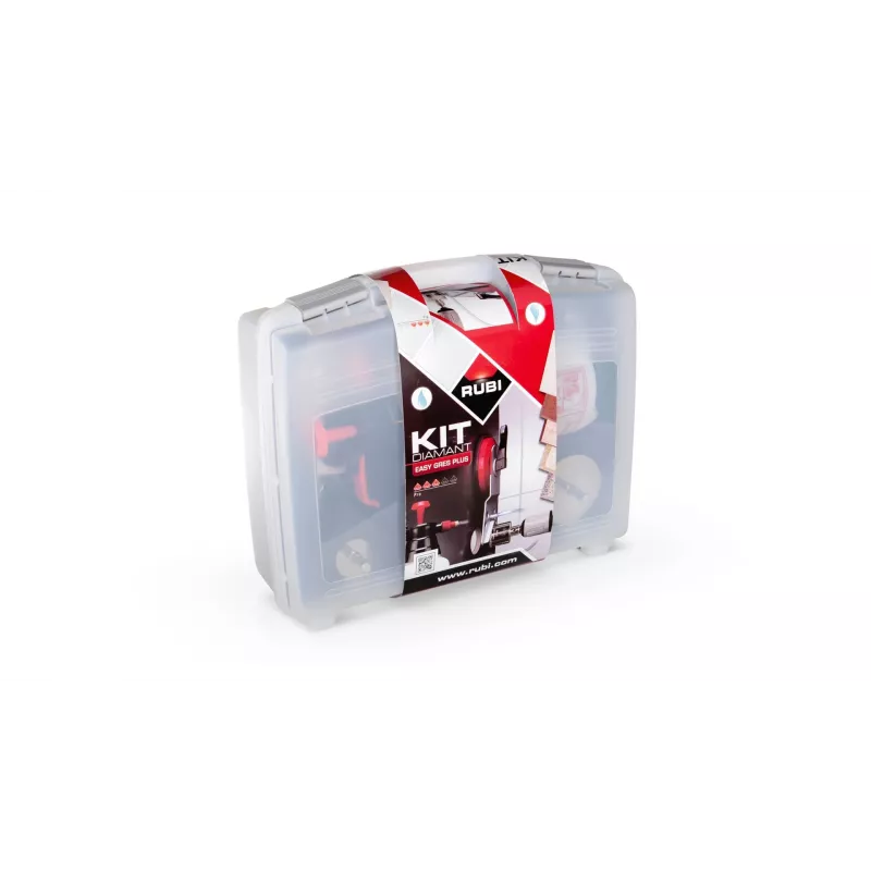 Bohrersatz RUBI Easy Gres Plus Kit — 7 Stück Diamantbohrer, 27 mm Länge, für Porzellan, mit Transportkoffer