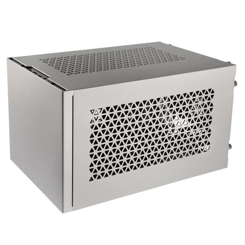 Mini-ITX-Gehäuse SILVERSTONE SST-SG15S, silbernes Aluminium-Kompaktgehäuse
