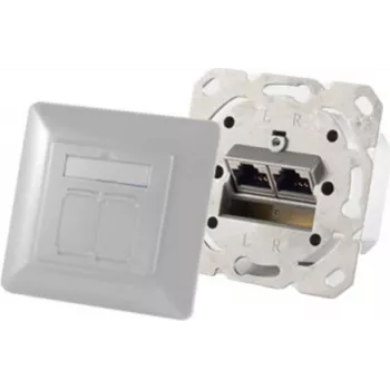 Netzwerkdose 2 x RJ-45 ShiverPeaks 74280-PW — Cat6a, 500 MHz, perlweiß, Metallgehäuse
