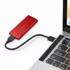 SSD-Gehäuse QOLTEC 51831 USB 3.0 für M.2 SATA-Laufwerke bis zu 2 TB, rot, unterstützt 30 mm Länge, bis zu 4 Laufwerke