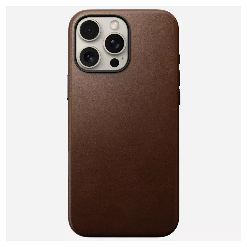 Handyhülle Nomad NM01389385 für iPhone 16 Pro Max, 17,5 cm (6,9 Zoll), braun, Aluminium/PC/Mikrofaser/Leder