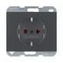 Steckdose Typ F berker 47157006, 16 A, 250 V, anthrazit, Thermoplastgehäuse