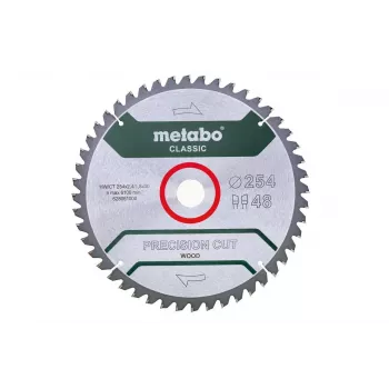 Metabo 628061000 Precision Cut Wood Classic Kreissägeblatt, 254 x 30 mm, 48 Zähne