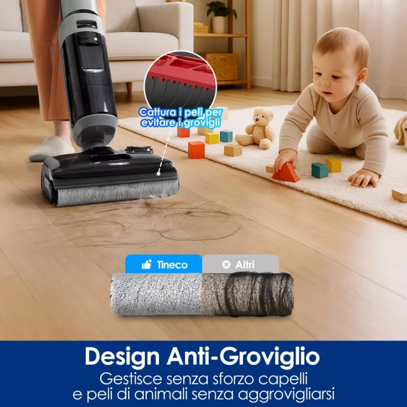 Kabelloser Bodenreiniger Tineco Floor One i5 Stretch Plus – leichter, Nass- & Trocken-Bodenwischer in aufrechter Bauform
