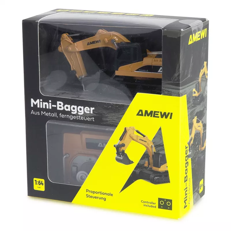 Bagger RC-Modell Amewi 22744 Maßstab 1:64, Elektromotor, LiPo 200 mAh, für Kinder ab 6 Jahren