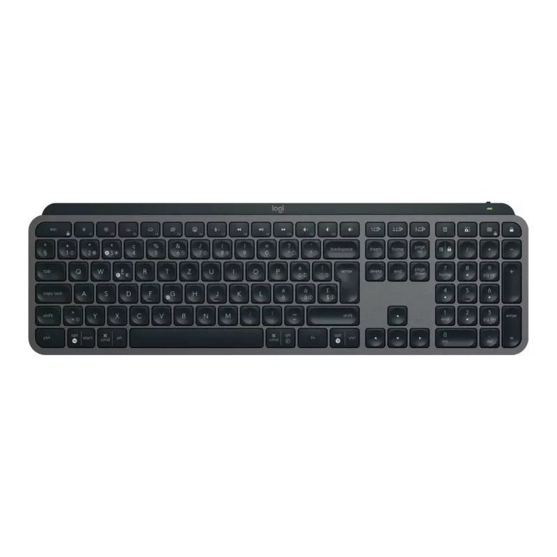 Kabellose Full-Size-Tastatur Logitech Master MX Keys S — Graphite, Bluetooth & 2,4 GHz (Nano), USB-C wiederaufladbar, hintergrundbeleuchtet, QWERTY US International