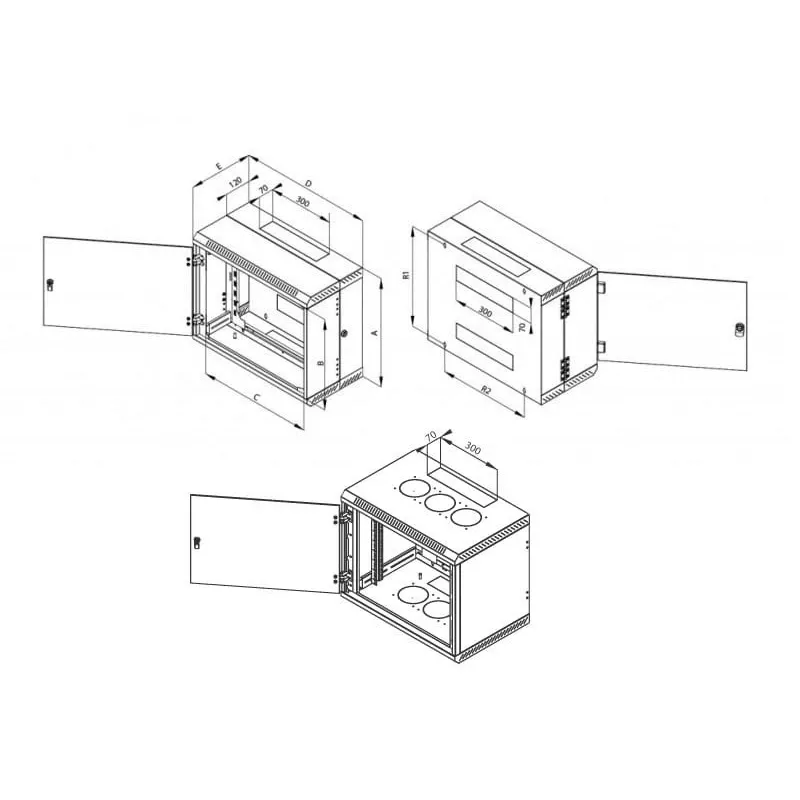 Wandmontage-Rack Triton 19 Zoll Rack Wall-mount 4U/250