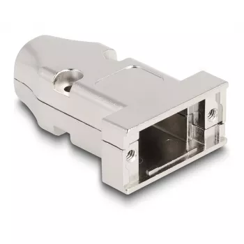 Kabeltülle DELOCK D-Sub-Gehäuse für 9-polig Stecker/Buchse mit Zugentlastung, silber, Kunststoff, 31,6×46,2×15,6 mm