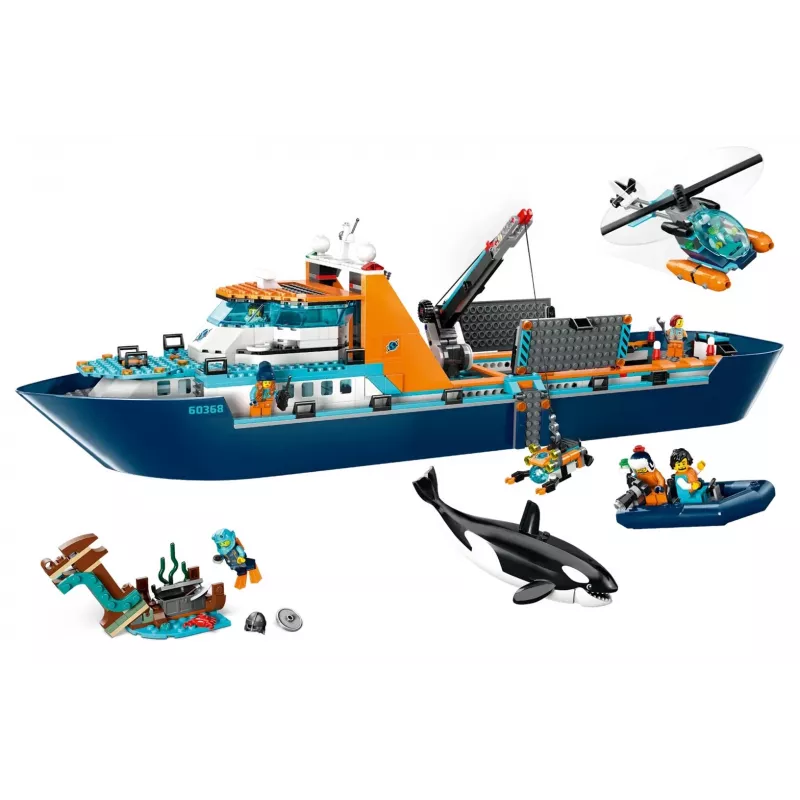 Konstruktionsspielzeug LEGO City Arktis-Expeditionsschiff 60368 — 815 Teile, 7+ Jahre, enthält 4 Minifiguren