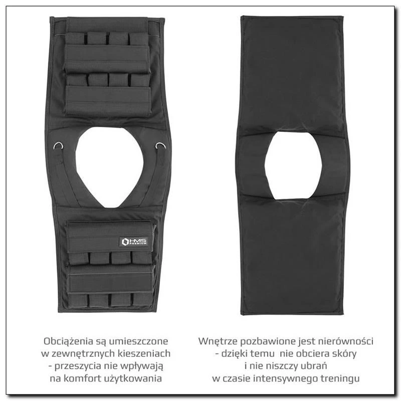 HMS Fitness KTO16 Gewichtsweste Stahl Schwarz
