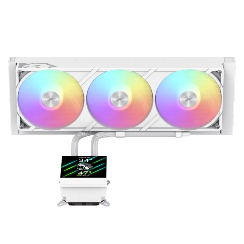 Gamemax CPU-Flüssigkeitskühler | GLACIER 360 LCD WH | Intel, AMD