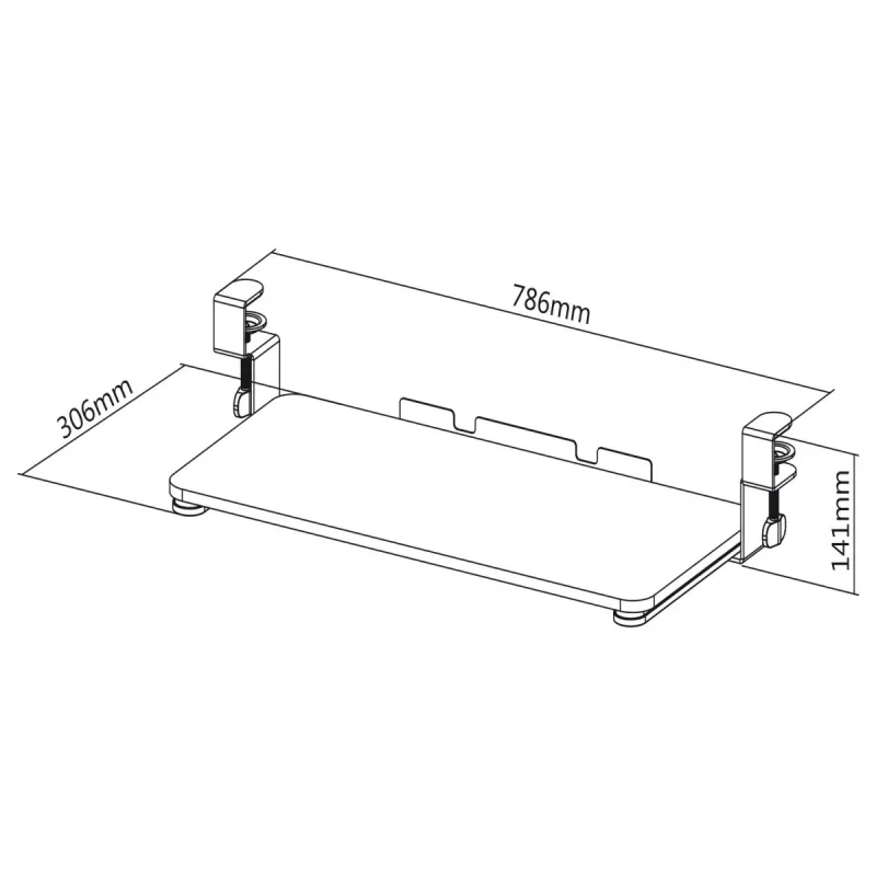 Maclean MC-839 Tastatur-Schublade | Untertisch-Schublade für Tastatur und Maus | Klemmbare Tastaturablage | Ergonomische Arbeitsplatzlösung