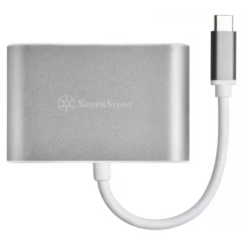 Externer Video-Adapter SILVERSTONE EP16 USB-C 3.1 mit HDMI- und VGA-Ausgängen