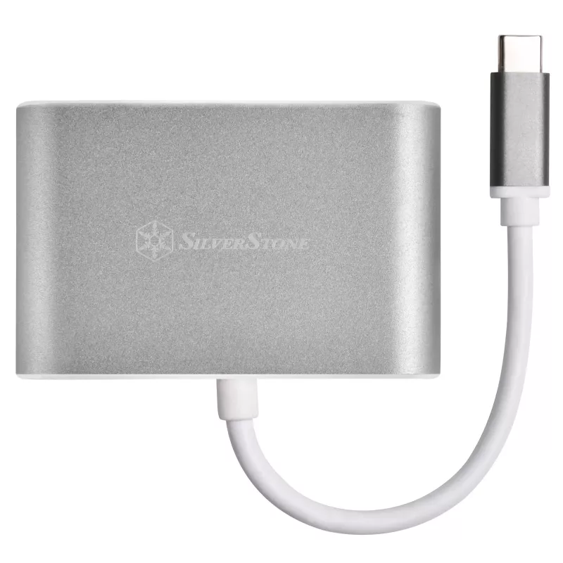 Externer Video-Adapter SILVERSTONE EP16 USB-C 3.1 mit HDMI- und VGA-Ausgängen