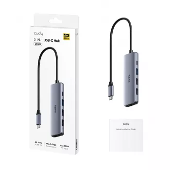 CUDY UH405 5-IN-1 USB-C Hub mit HDMI 4K