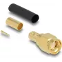 Koaxialer SMA-Crimpstecker DELOCK für LMR200-Kabel mit Schrumpfschlauch
