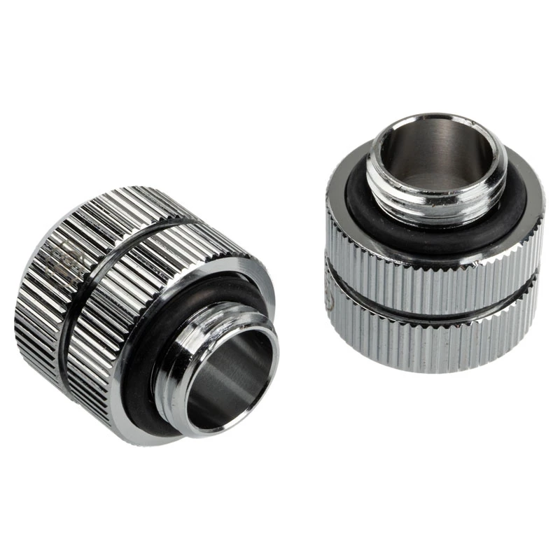 Bitspower Touchaqua Link Adapter Female G1/4 inch AG to Link Tube verstellbar 16-22mm - 2er-Pack, Silber