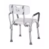 Duschstuhl ActionMed KP300AM mit Rückenlehne und Armlehnen, Polypropylen, höhenverstellbar 43–56 cm, Sitz 40×33 cm, max. Benutzergewicht 110 kg