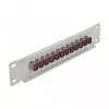 Glasfaser-Patchpanel DeLOCK 10 Zoll 12 Port SC Simplex Violett 1U Grau