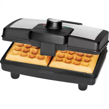 Clatronic WA 3606 Waffeleisen 2 Waffeln Schwarz,Edelstahl 800 W